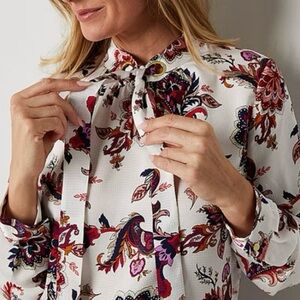 Liz Claiborne Paisley Multicolor Floral Blouse - Women’s PM